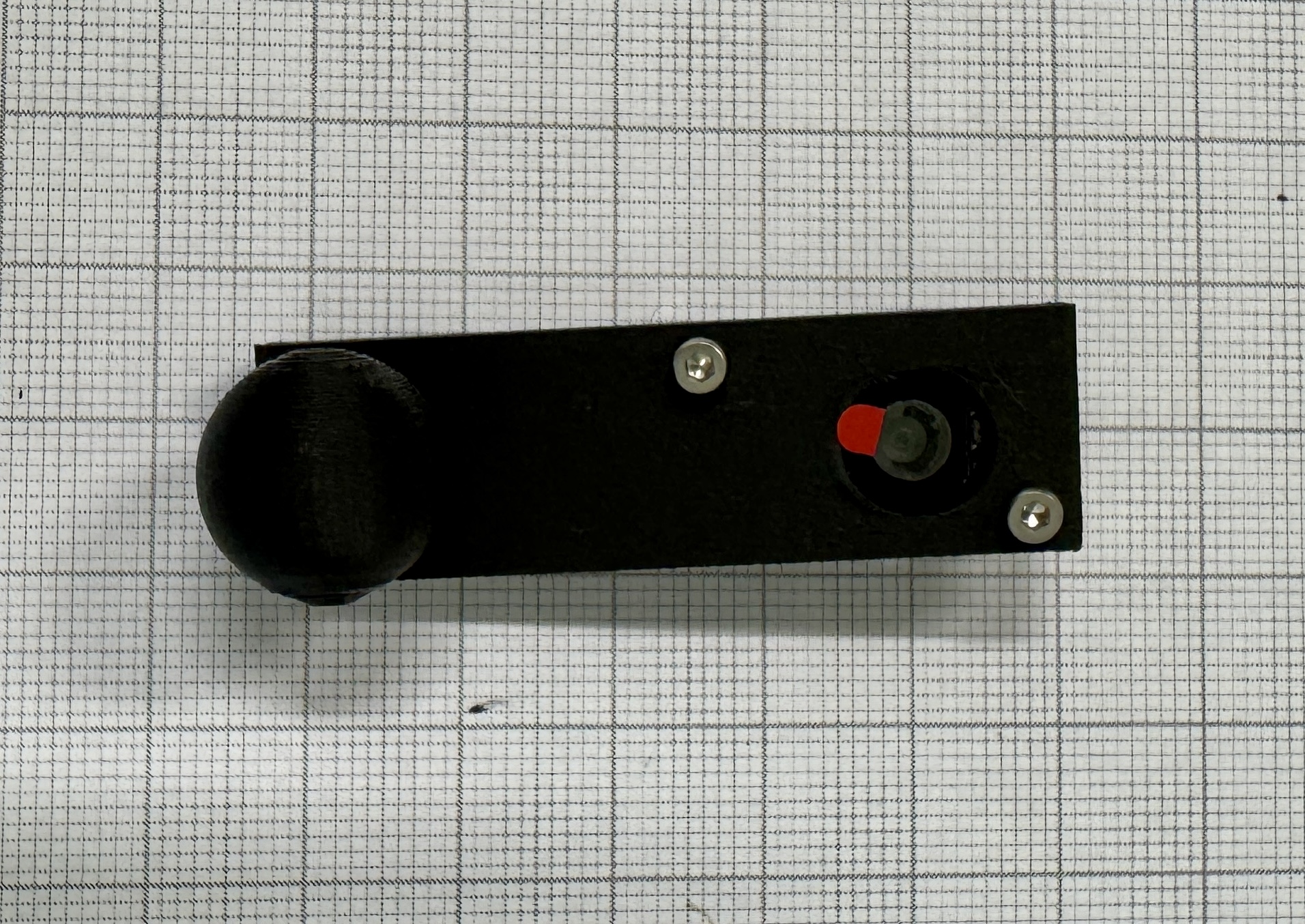 Camera mounted on the 3D-printed support